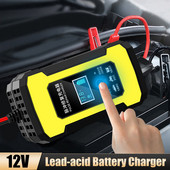 12V/6A automobilio akumuliatoriaus įkroviklis Automatinis impulsinis akumuliatoriaus remontas su LCD ekranu, skirtas 2Ah-100Ah švino rūgšties AGM gelio SLA automobiliniam motociklui