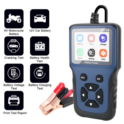 V311B Analyzer Tools Automotive Car 12V Charger Battery Tester Analyzer Car Charging Car Charging Cricut Load Test Auto Diagnostic Tool