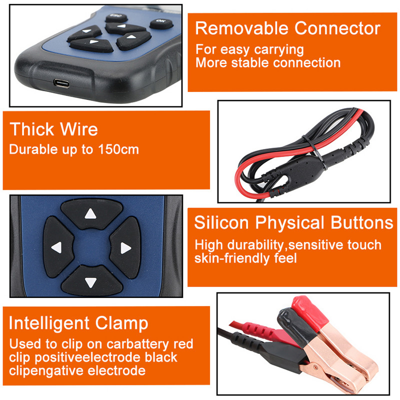 Instrumente de analiză V311B pentru autovehicule 12V Tester pentru încărcător de baterie auto Analizor Încărcare mașină Cricut Test de sarcină Instrument de diagnosticare automată