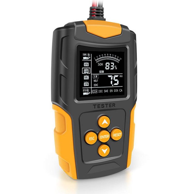FOXSUR 12V 24V Analizor de sistem de testare a bateriei auto 3AH-200AH Instrument de testare a încărcării bateriei de încărcare pentru mașină, camion, motocicletă, SUV, barcă