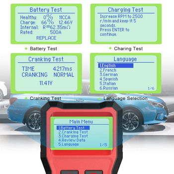 Ancel BST100 Car Battery Tester Detector 12V 100-2000CCA Cranking Charging Cricut Tester Tools With Battery Charging