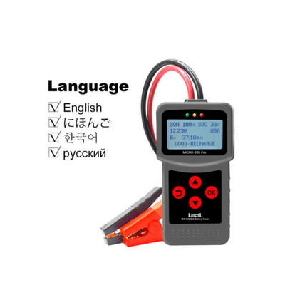 Tester de baterii auto MICRO-200PRO 12V 24V 40-2000CCA Analizor de plumb acid Test de pornire Test de încărcare Instrument de diagnosticare