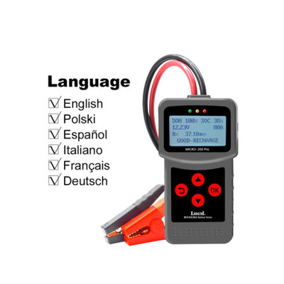 Tester de baterii auto MICRO-200PRO 12V 24V 40-2000CCA Analizor de plumb acid Test de pornire Test de încărcare Instrument de diagnosticare