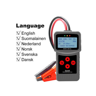 Tester de baterii auto MICRO-200PRO 12V 24V 40-2000CCA Analizor de plumb acid Test de pornire Test de încărcare Instrument de diagnosticare