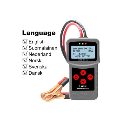 Tester de baterii auto MICRO-200PRO 12V 24V 40-2000CCA Analizor de plumb acid Test de pornire Test de încărcare Instrument de diagnosticare