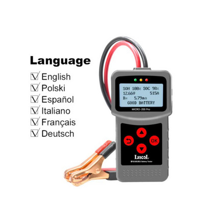 Tester de baterii auto MICRO-200PRO 12V 24V 40-2000CCA Analizor de plumb acid Test de pornire Test de încărcare Instrument de diagnosticare