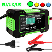 Pametni auto punjač Napajanje auto motocikl punjač baterije 12V 6A auto napajanje digitalni LCD zaslon automatski popravak mokro suho olovna kiselina