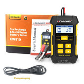KONNWEI KW510 12V Instrument de reîncărcare a mașinii Tester de baterie de mașină pentru 12V Test de mașină pentru reparații Tester de reîncărcare a bateriei Conexiune UE