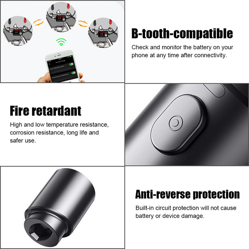 Tester de încărcare a bateriei BM2 12V BM2 Tester de încărcare a bateriei Analizor de testare de încărcare fără fir compatibil Bluetooth pentru Android iOS