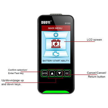 DY222 12V/24V тестер за натоварване на автомобилна батерия Многофункционален инструмент за проверка на изправността на батерията Тестер за автомобилна акумулаторна система
