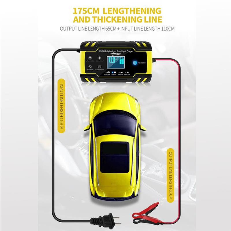 140W automaatsed akulaadijad 12V 24V auto akulaadija mootorratta akulaadijad 2Ah -150Ah aku jaoks