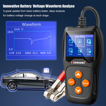 KONNWEI KW600 12V 100 до 2000CCA тестер за автомобилни акумулатори 12 волта за бързо зареждане на автомобили Диагностични инструменти за зареждане на батерии