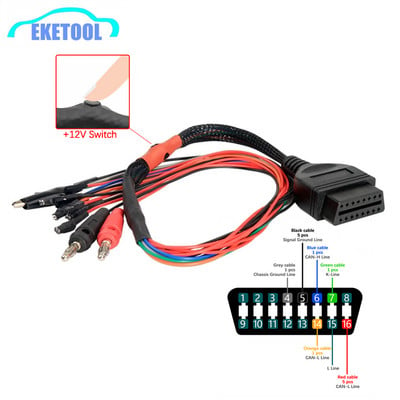 OBD2 Diagnostic Adapter MPPS V18 OBD Breakout Tricore Cable ECU Bench Pinout Cable MPPS V21 12V Switch
