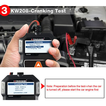 KONNWEI 2X KW208 Battery Tester Car Digital 12V 100-2000CCA Εργαλείο δοκιμής χωρητικότητας μπαταρίας αυτοκινήτου