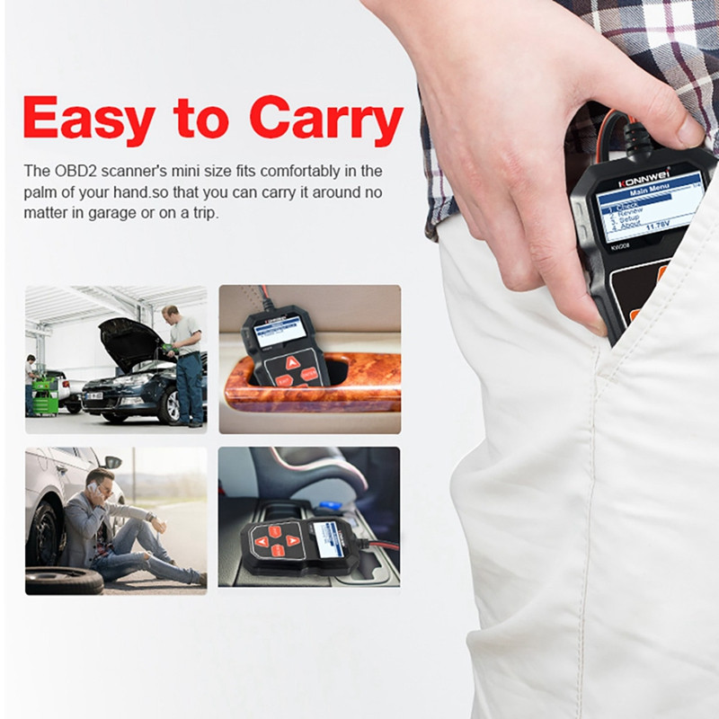 KONNWEI 2X KW208 aku tester, auto digitaalne 12V 100-2000CCA autoaku mahutesteri testimistööriist