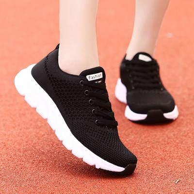 Women`s sports sneakers made of breathable material