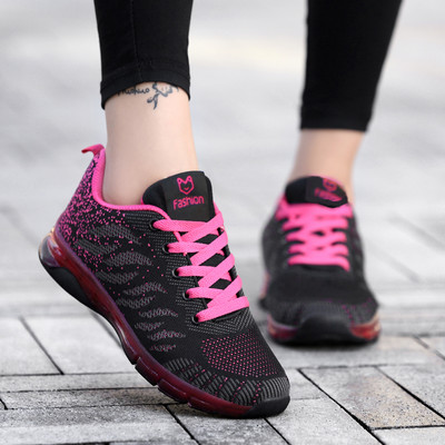 Casual lace-up textile sneakers for women