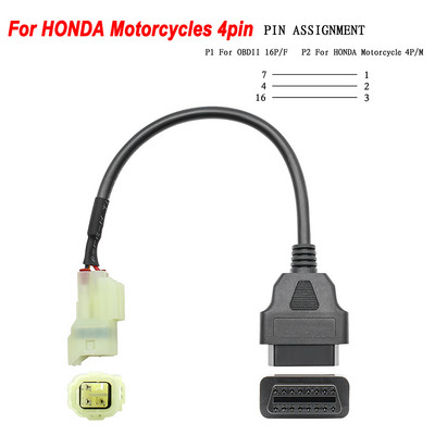 Motobike OBD2 pistikuga mootorratas YAMAHA/HONDA/Harley Scooteri K+CAN köisraudtee/veoauto/mootori OBD 2 pikenduskaabli jaoks tasuta kohaletoimetamine