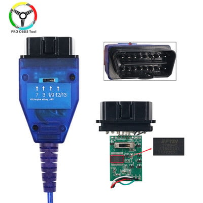 Kokybiškas OBD2 USB automobilinis diagnostikos kabelis FTDI FT232RL lustas, skirtas Fiat KK-L Car Ecu skaitytuvo įrankiui su jungikliu USB sąsaja