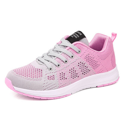 Tenisi dama din material textil cu litere si sireturi