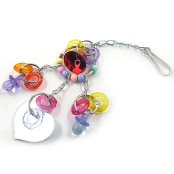 Creative Прекрасна Hot Sell Pet Toy Play Акрилна играчка за дъвчене Parrot Bird Colorful Bell Chain With Mirror Bird Аксесоари за птици