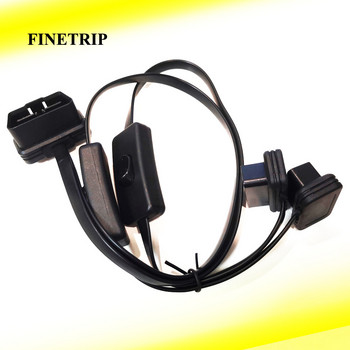 FINETRIP OBD 2 Splitter Extension 1 to 2 with Switch Y Cable Male Two Port to Female for ELM327 Auto Diagnostic Scanner Tool Tool