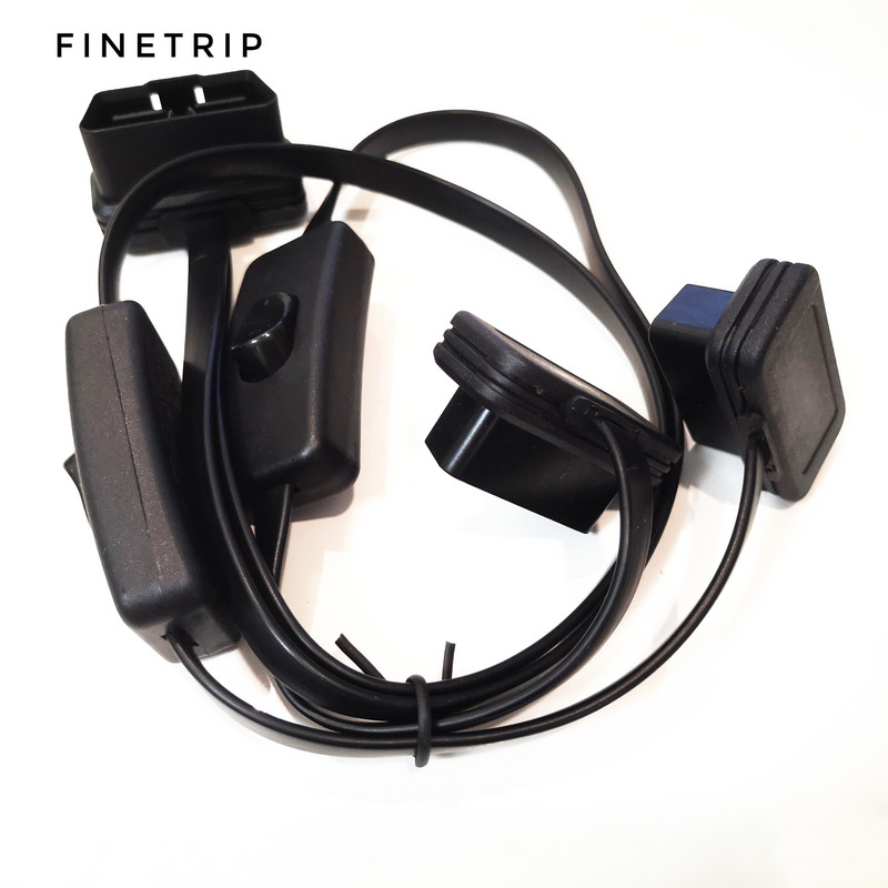 FINETRIP OBD 2 jaoturi pikendus 1 kuni 2 koos lülitiga Y kaabli isane kahe pordiga emasesse ELM327 automaatdiagnostika skanneri tööriista jaoks