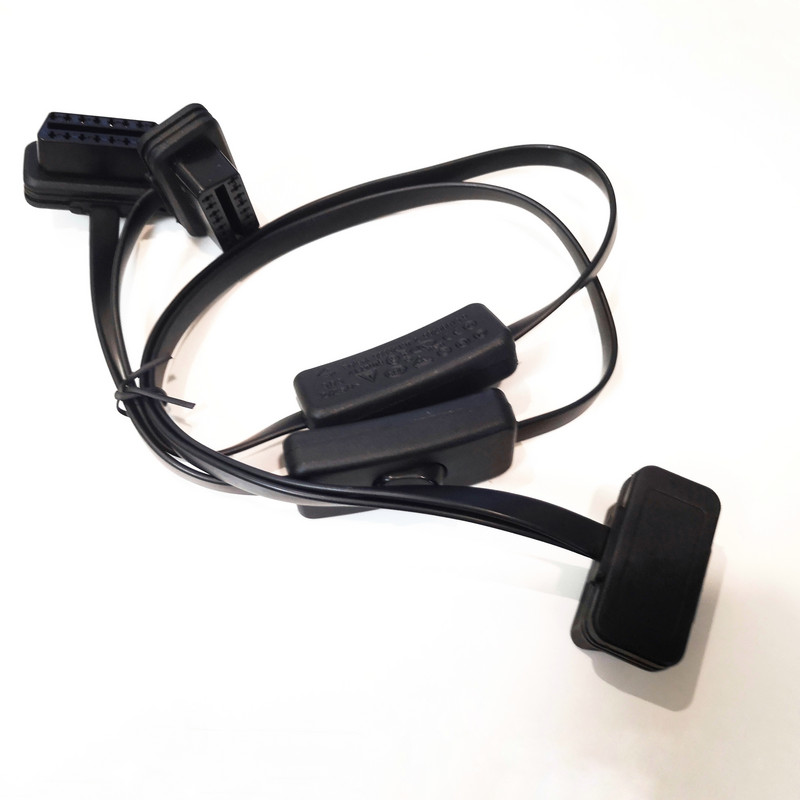 FINETRIP OBD 2 jaoturi pikendus 1 kuni 2 koos lülitiga Y kaabli isane kahe pordiga emasesse ELM327 automaatdiagnostika skanneri tööriista jaoks