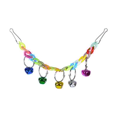 Σετ παιχνιδιών πουλιών Κλουβί παπαγάλου Δημιουργικό πολύχρωμο κρεμασμένο κουδούνι κρεμασμένο κλουβί Κουδούνι Κούνια παπαγάλου πουλιού Προπόνηση όρθιας εκπαίδευσης πολύχρωμο