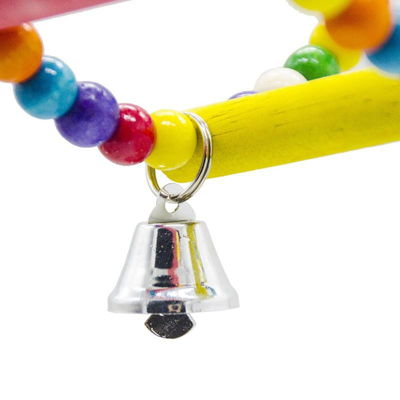 1 gab. apaļa koka papagaiļa rotaļlieta, radoša, smieklīga gredzenveida putna šūpoles asari koka papagaiļa rotaļlieta ar zvaniņu Vogel Speelgoed