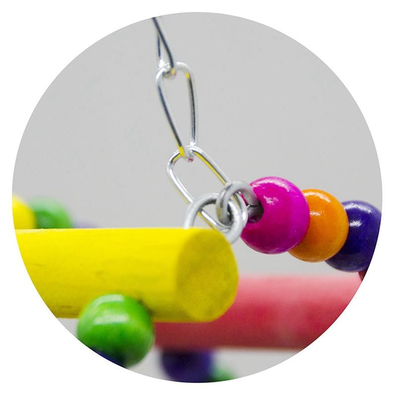 1 gab. apaļa koka papagaiļa rotaļlieta, radoša, smieklīga gredzenveida putna šūpoles asari koka papagaiļa rotaļlieta ar zvaniņu Vogel Speelgoed