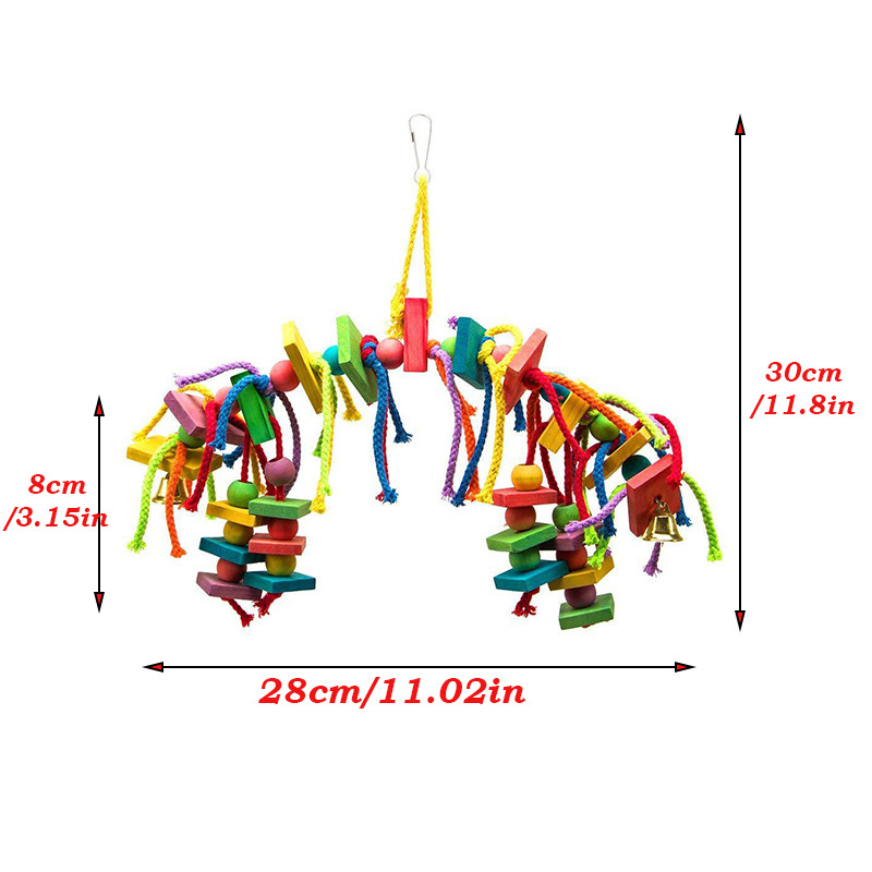 Πολύχρωμα παιχνίδια για μάσημα παπαγάλου Φυσικά ξύλινα πουλιά Πέρκα κρεμαστές κούνιες για μάσημα Κλουβί Παιχνίδι για κατοικίδια πουλί για αναρρίχηση σκάλα Προμήθειες πουλιών
