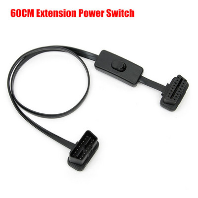 Profesionāls OBD2 16 kontaktu sieviešu/vīriešu savienotājs atveramam OBD kabelim OBDII OBD-ii ODB2 16 kontaktu OBD 2 adapteris 30 CM/60 CM garums