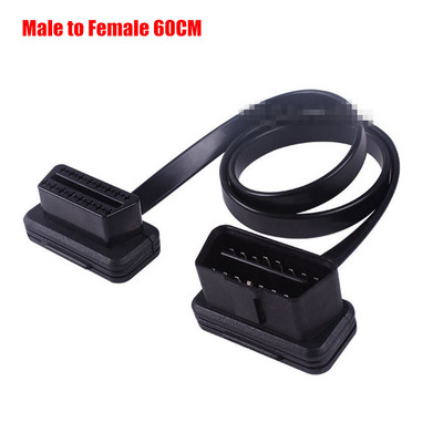 Profesionāls OBD2 16 kontaktu sieviešu/vīriešu savienotājs atveramam OBD kabelim OBDII OBD-ii ODB2 16 kontaktu OBD 2 adapteris 30 CM/60 CM garums