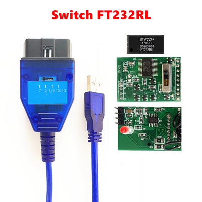 Για FIAT ECU SCAN VAG KKL OBD2 USB Diagnostic scanner for AUDI/VW/Skoda/Seat Switch 4Ways Position FTDI FT232RL FT232RQ VAG COM