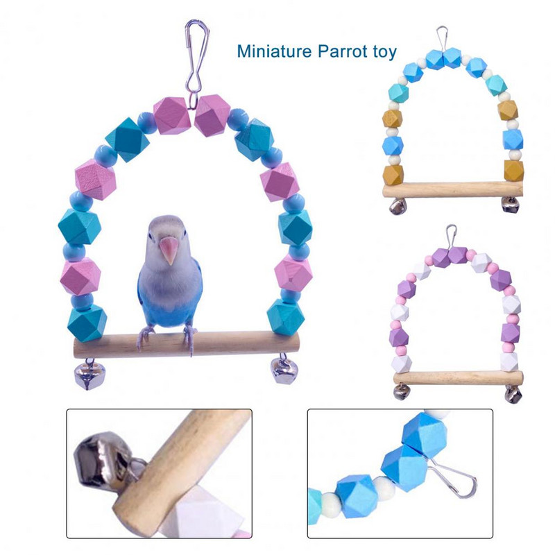 Design cârlig de jucărie pentru papagal Jucării pentru animale de companie rezistent la uzură Stand de antrenament pentru păsări Papagal Leagăn pentru animale de companie