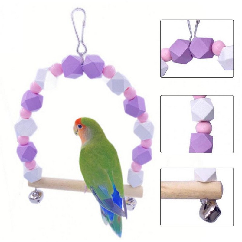 Design cârlig de jucărie pentru papagal Jucării pentru animale de companie rezistent la uzură Stand de antrenament pentru păsări Papagal Leagăn pentru animale de companie