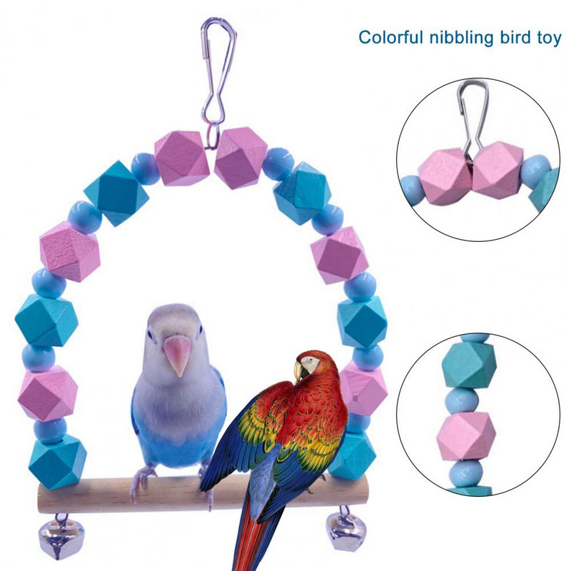 Design cârlig de jucărie pentru papagal Jucării pentru animale de companie rezistent la uzură Stand de antrenament pentru păsări Papagal Leagăn pentru animale de companie