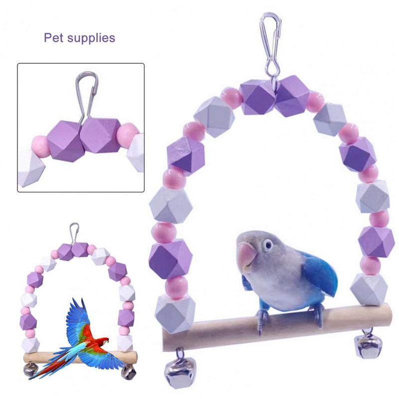Design cârlig de jucărie pentru papagal Jucării pentru animale de companie rezistent la uzură Stand de antrenament pentru păsări Papagal Leagăn pentru animale de companie