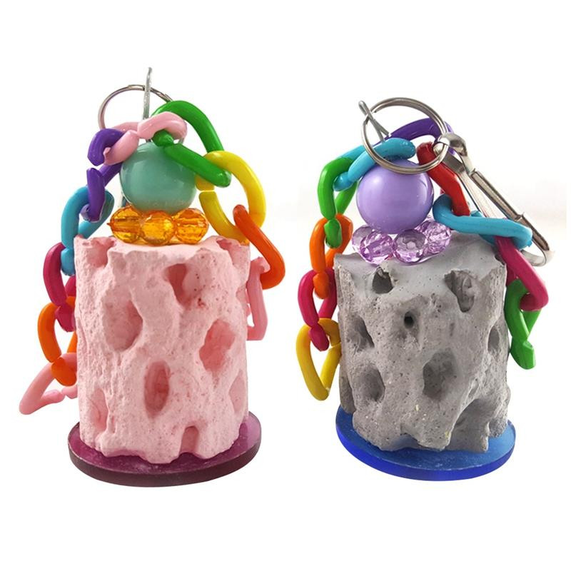 Păsări Piatră de șlefuit Papagal Jucărie de mestecat Gură Molari Jucării de piatră Snur de agățat Cușcă pentru papagal Peruș Calopsit Jucărie Mineral