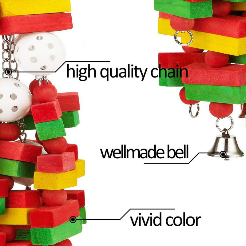 Linnumänguasjad Närimismänguasjad Lemmikloomapapagoi kukeseen papagoi Värvilised puidust klotsid Kiiged Mänguasjad Lemmikloomatoode