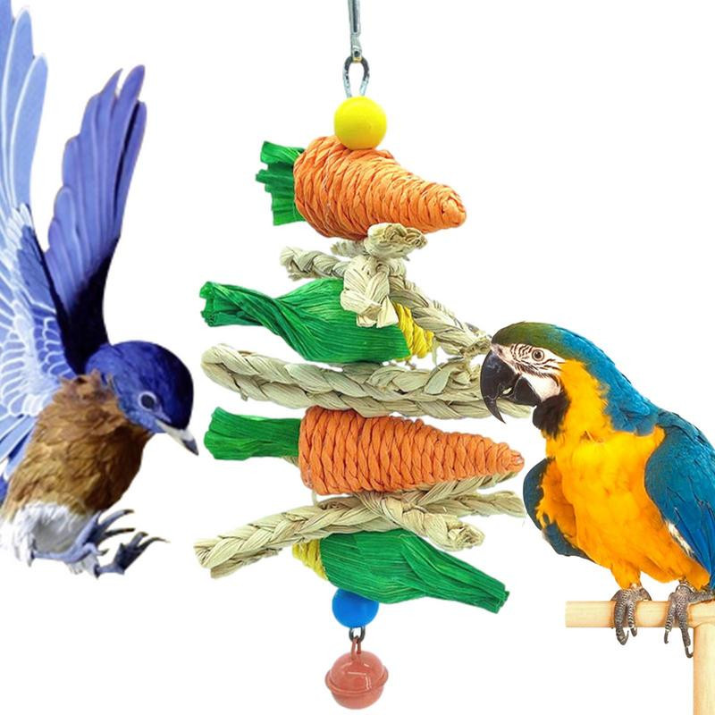 Lindude mänguasjad Lindude toiduotsimise mänguasjad Papagoi mänguasi Närimine rippuv mänguasi Linnupuuri tarvikud Linnunöör ahven Conure Cockatiel Budgies jaoks