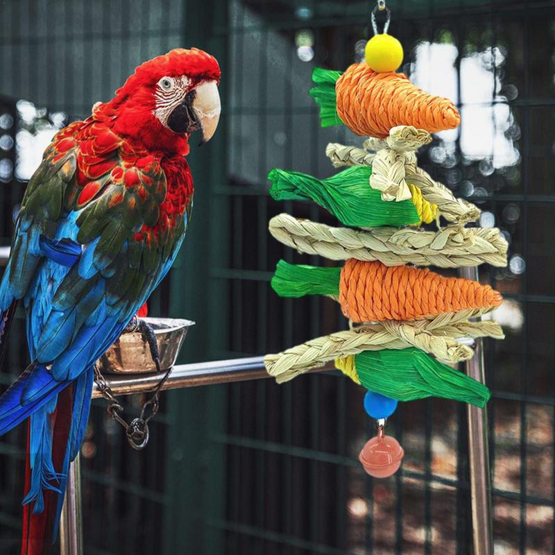 Lindude mänguasjad Lindude toiduotsimise mänguasjad Papagoi mänguasi Närimine rippuv mänguasi Linnupuuri tarvikud Linnunöör ahven Conure Cockatiel Budgies jaoks