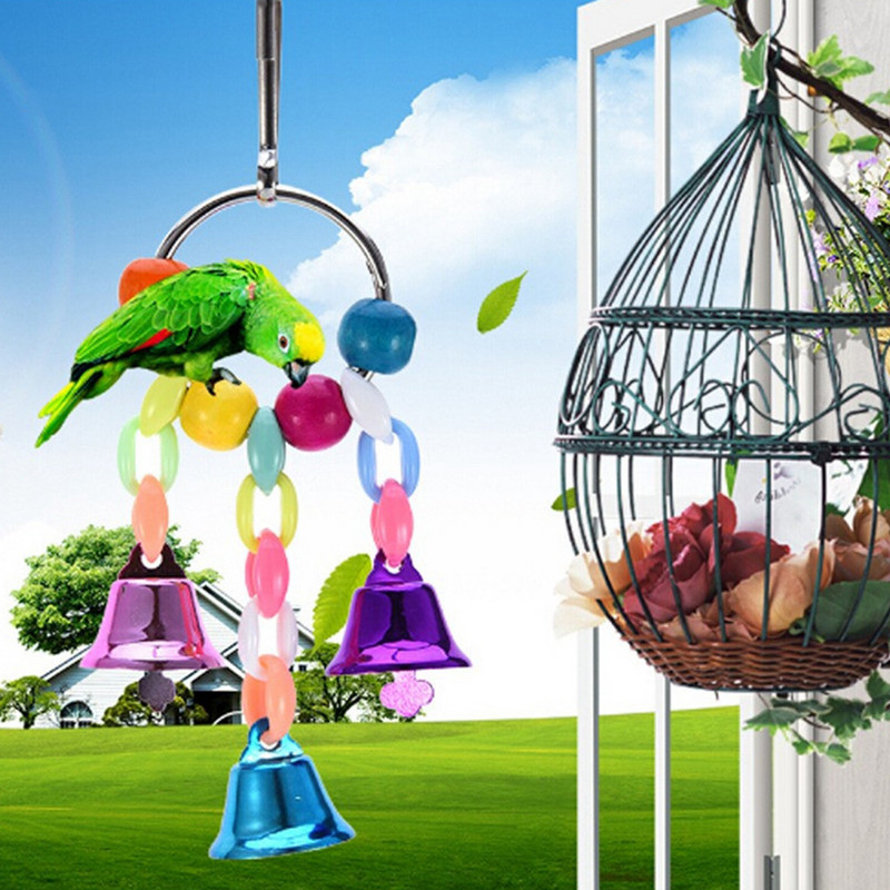 1 tk Linnukella mänguasi Lihtne metallist rippuv papagoi puur Mänguasi, hammustuskindel viirpapagoid Närimismänguasi Papagoi Mänguasi Lindude tarvikud