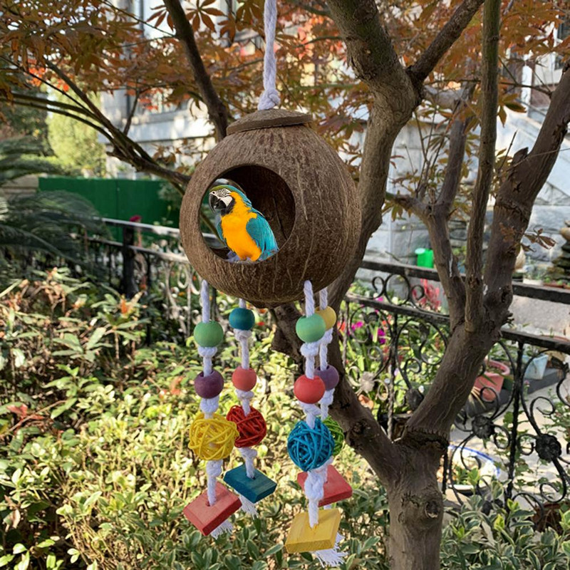 Įdomus paukščių kramtomasis žaislas Išskirtinis įdomus, saugus papūga įkando mediniuose narvuose žaislai