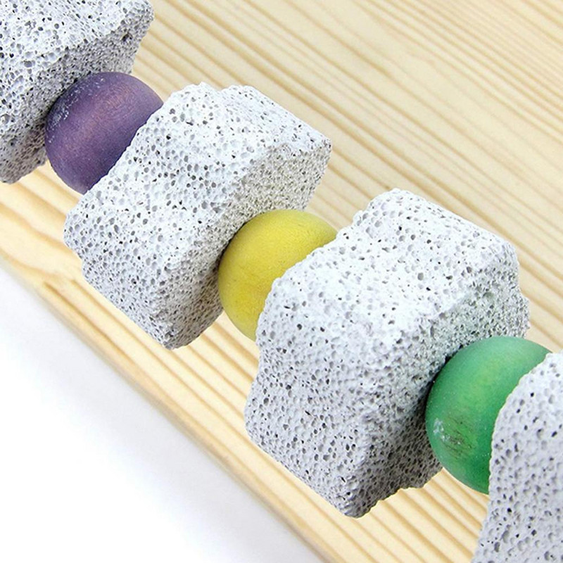 Jucărie minerală din lemn pentru animale de companie, suport pentru papagal, platformă, piatră molară, jucărie de mestecat montată în cușcă