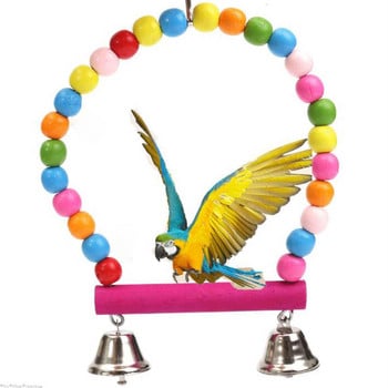 Wood Parrot Nibble Swing Stand Bar Стълба за катерене Стойка за ръце Птица Хамак Висяща играчка