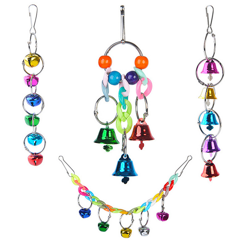 1 tk Värviline väike papagoikelluke Loominguline naljakas linnupuuri kelluke Papagoi rippuv kelluke Papagoid linnud hamstri puuri kiigetarbed