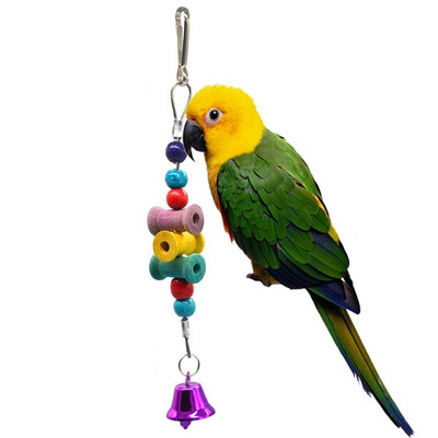Dorakitten 1buc Jucărie de mestecat pentru papagal Jucărie anti-mușcătură cu păsări Jucărie cu clopot de papagal Jucărie interactivă pentru agățat pentru păsări Accesorii pentru animale de companie Culoare aleatorie