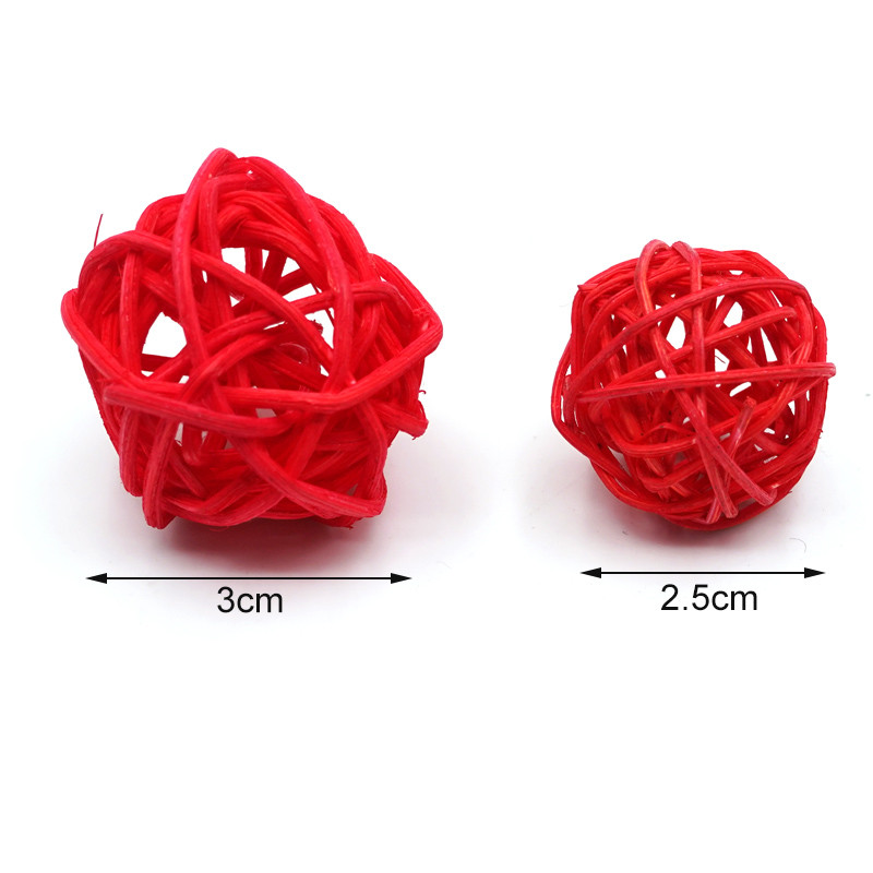 10 τεμάχια /σετ Παιχνίδια για κατοικίδια πουλιά Παιχνίδια μασήματος Παιχνίδια με μπάλα Rattan για Parrot Budgie Parakeet Cockatiel Chewing Παίζοντας Κλουβιά Παπαγάλου